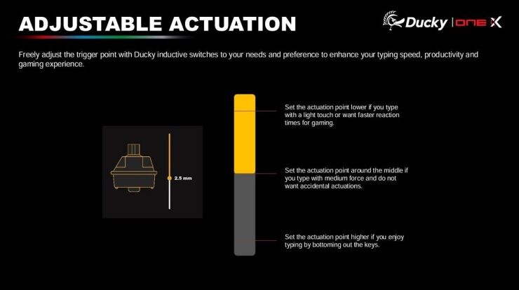 Ducky One X 4 adjustable actuation point